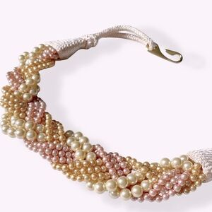 Pearl Braided Belt Elegant Vintage 90s Glam